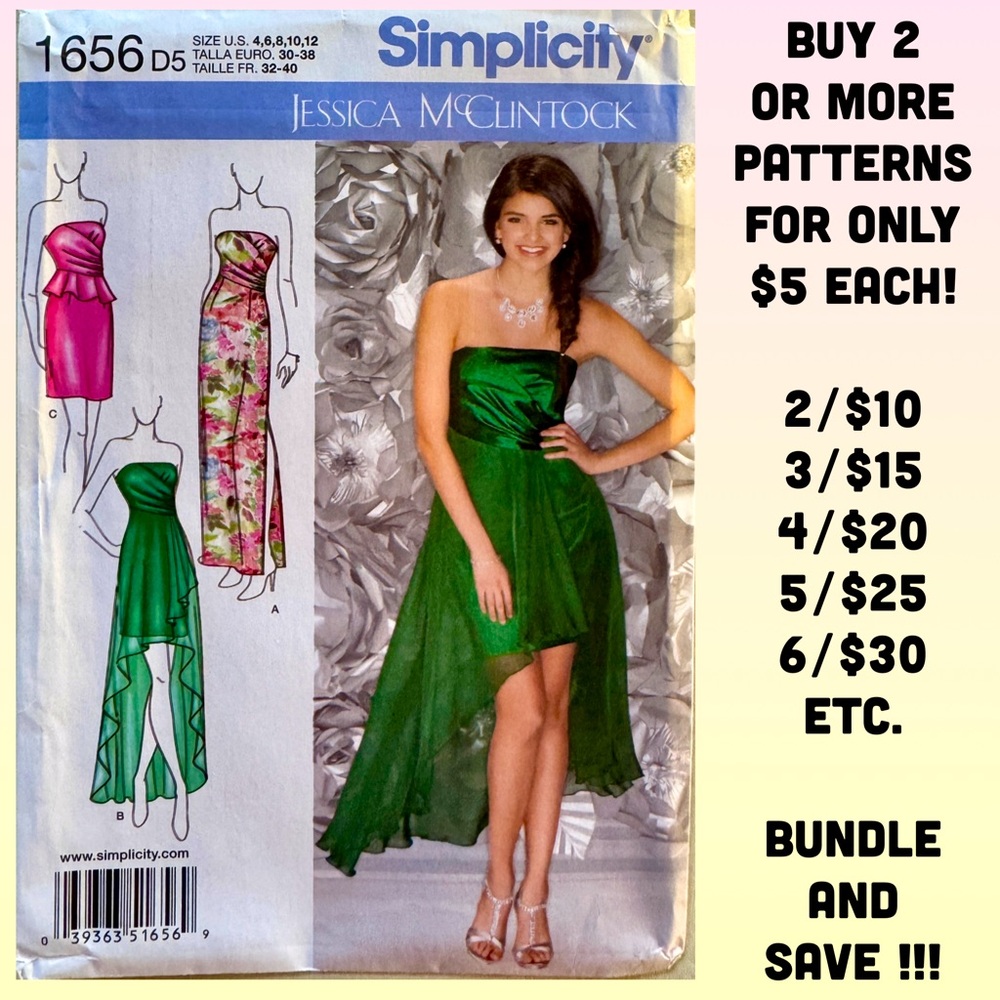 Simplicity 1656 Special Occasion Dress Sewing Pattern Uncut (4-6-8-10-12)